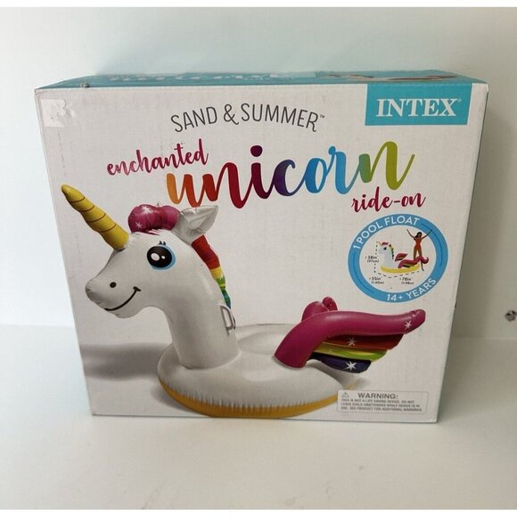 Intex Unicorn Inflatable Ride-On Pool Float, 79" X 55" X 38" - Picture 1 of 4